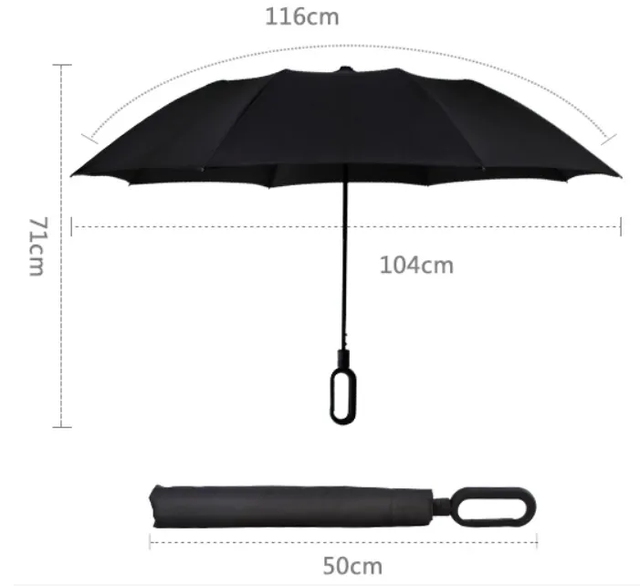 23" Foldable Umbrella with Carabiner Handle