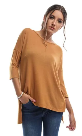 49247 Zip To My Lou Rusty Havana Sweater Top