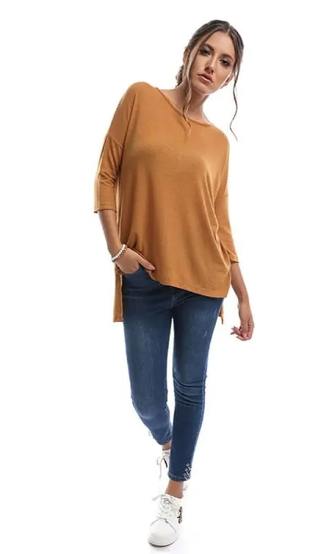 49247 Zip To My Lou Rusty Havana Sweater Top