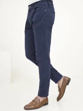 5 POCKET SLIM FIT CASUAL PANT NAVY