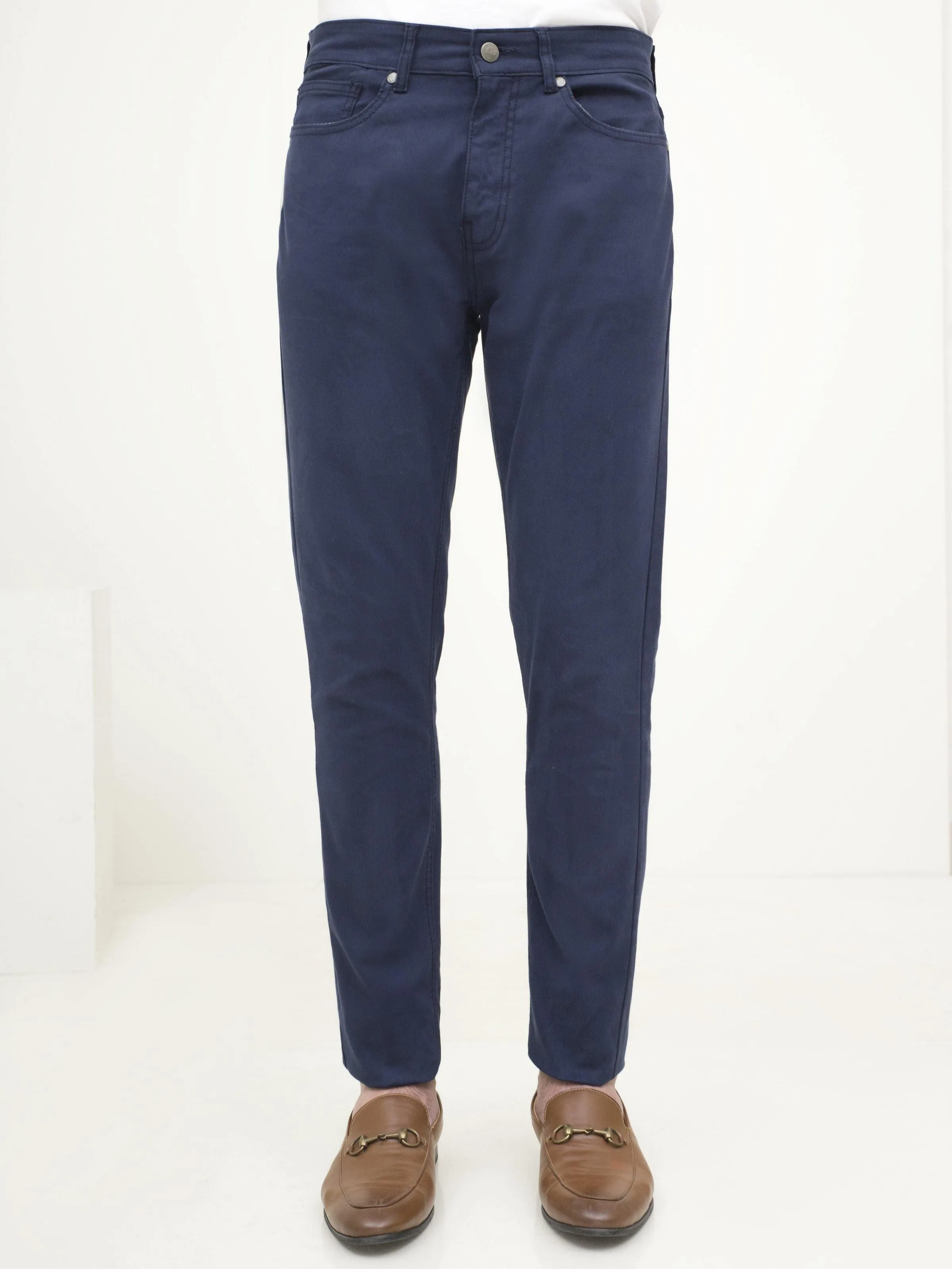 5 POCKET SLIM FIT CASUAL PANT NAVY