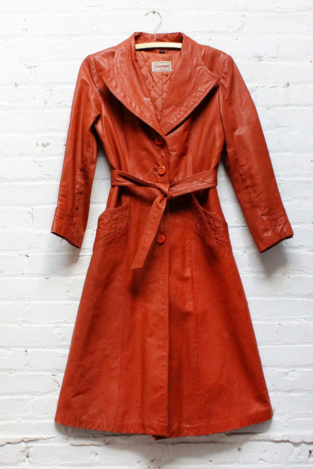 70s Foxmoor Leather Trench XS/S