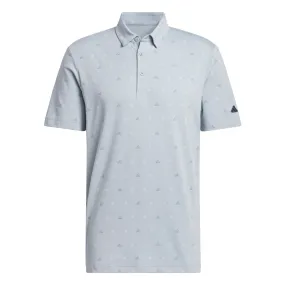 adidas Golf Mini Crest Go-To Print Polo - Light Grey