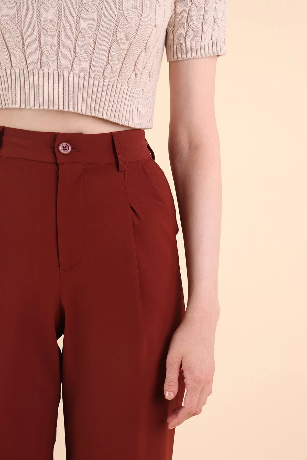 ARI TAPERED TROUSERS IN BRICK