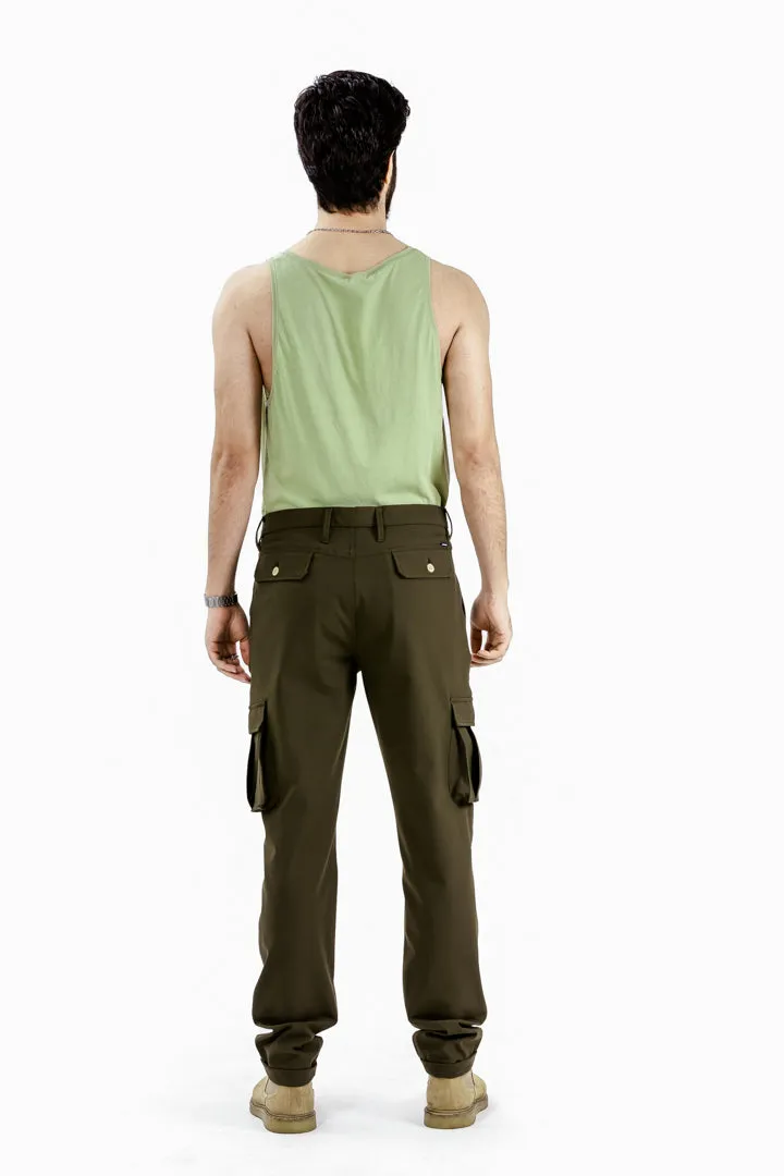 Army Olive Stretch Cargo Pants