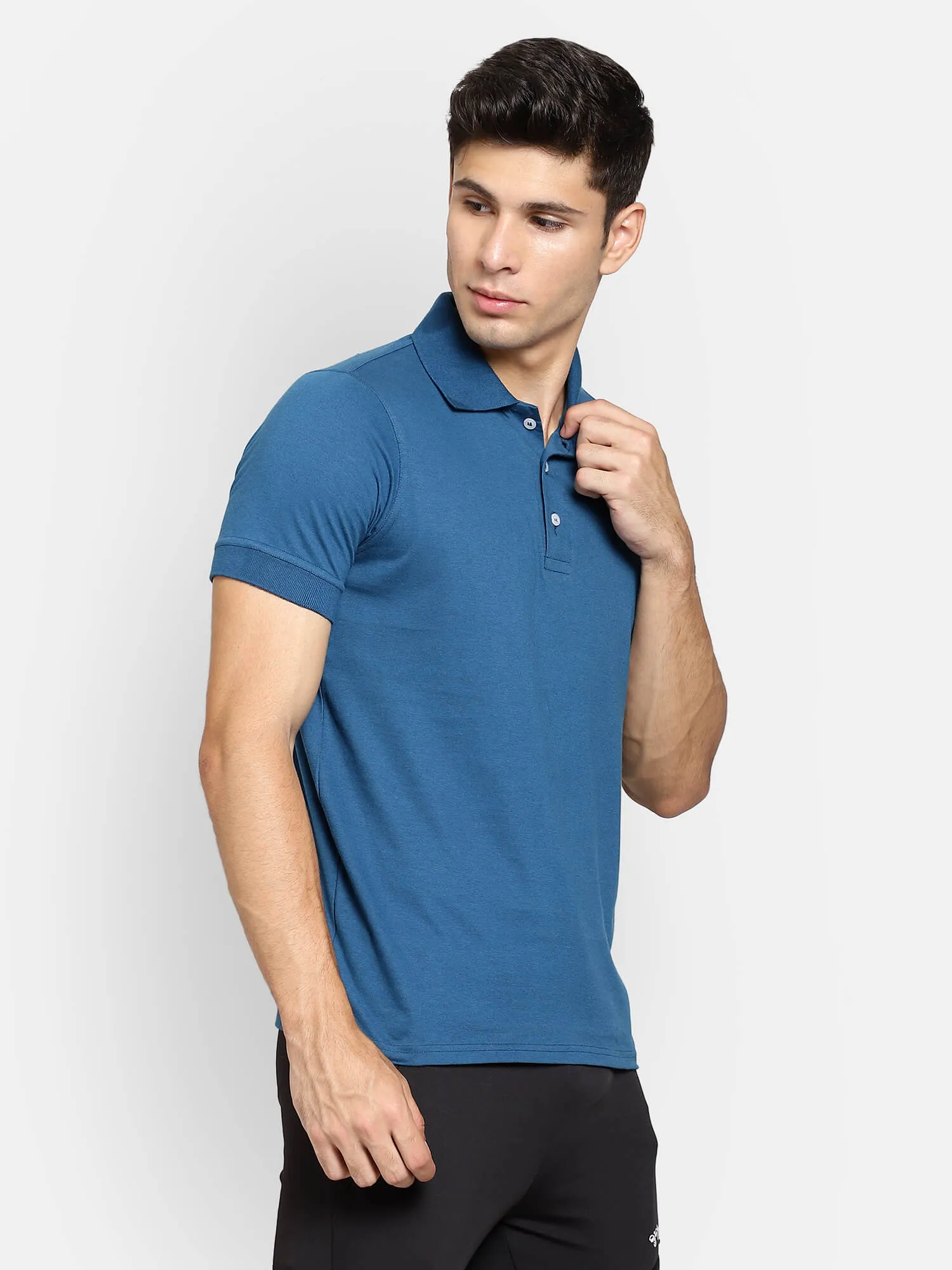 Ascon Polo Neck Cotton Rich Half Sleeve Solid Regular fit Cottonpoly T-shirt for Men Comfortable soft Breathable Fabric Stretchable for Everyday Use Ideal for Casual wear and officewear