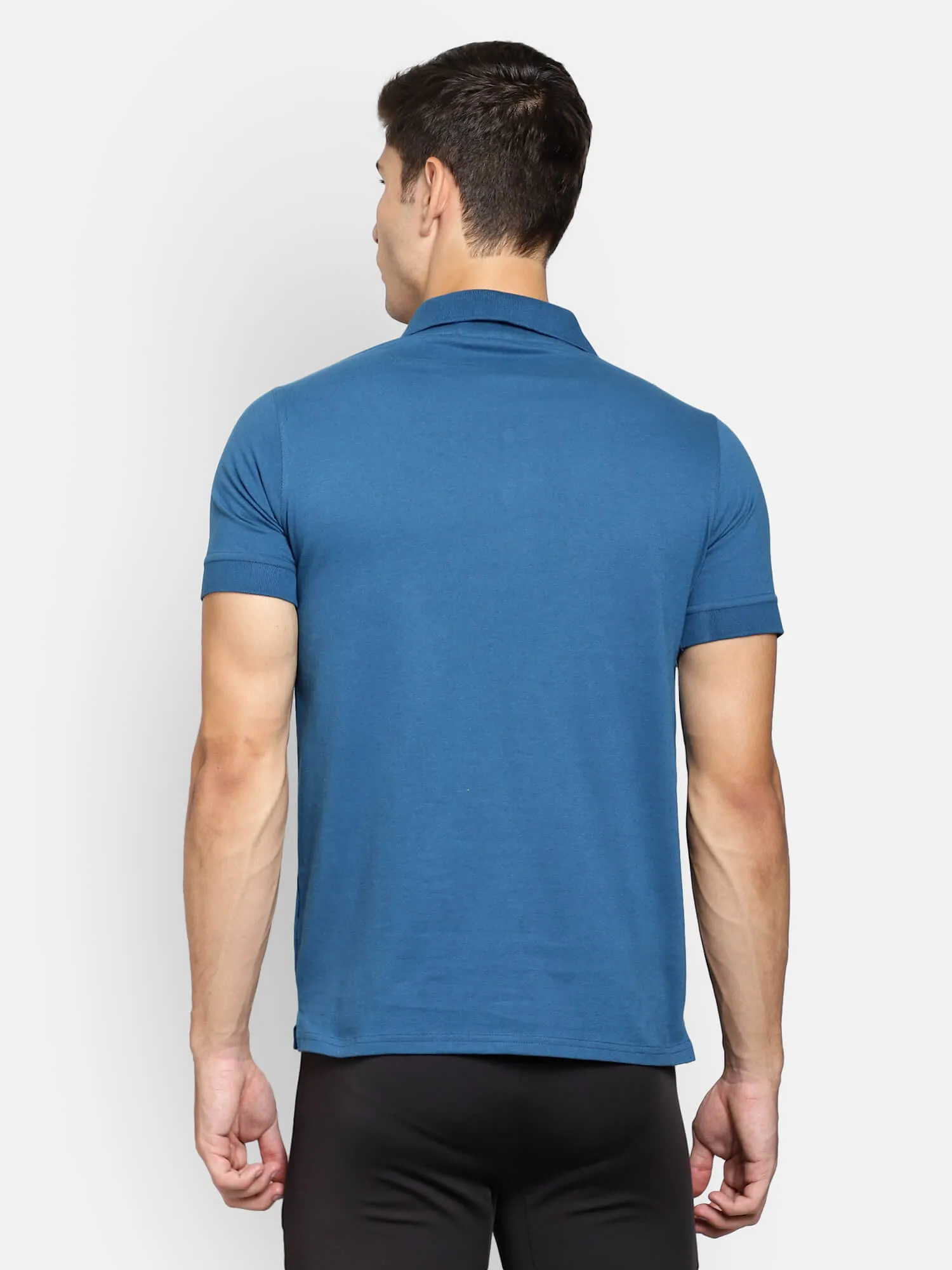 Ascon Polo Neck Cotton Rich Half Sleeve Solid Regular fit Cottonpoly T-shirt for Men Comfortable soft Breathable Fabric Stretchable for Everyday Use Ideal for Casual wear and officewear