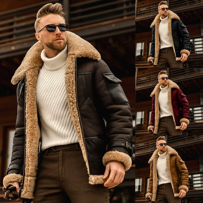 Autumn And Winter New Fur Men's Coat Thickened Jacket Men Outerwear