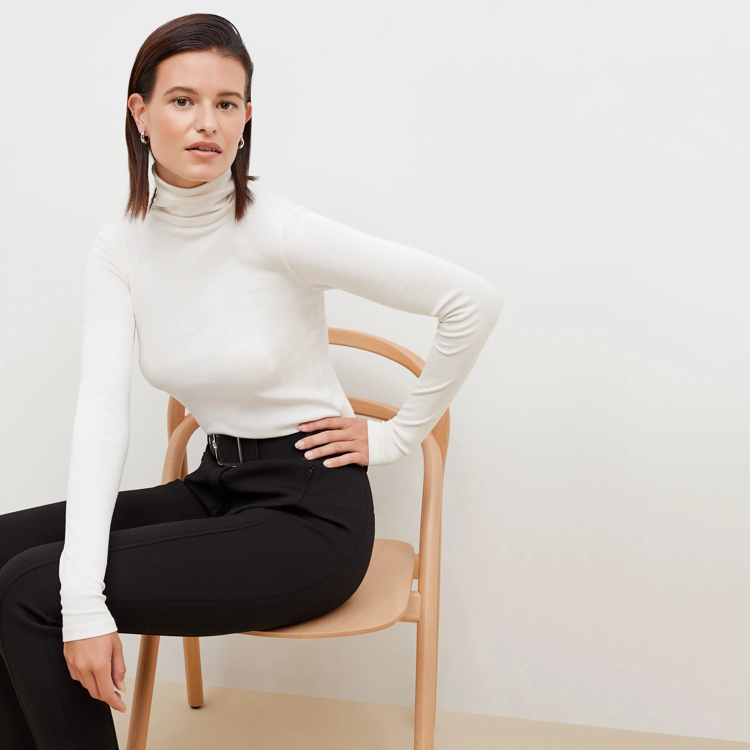 Axam Turtleneck - Organic Ribbed Pima Cotton :: Ivory