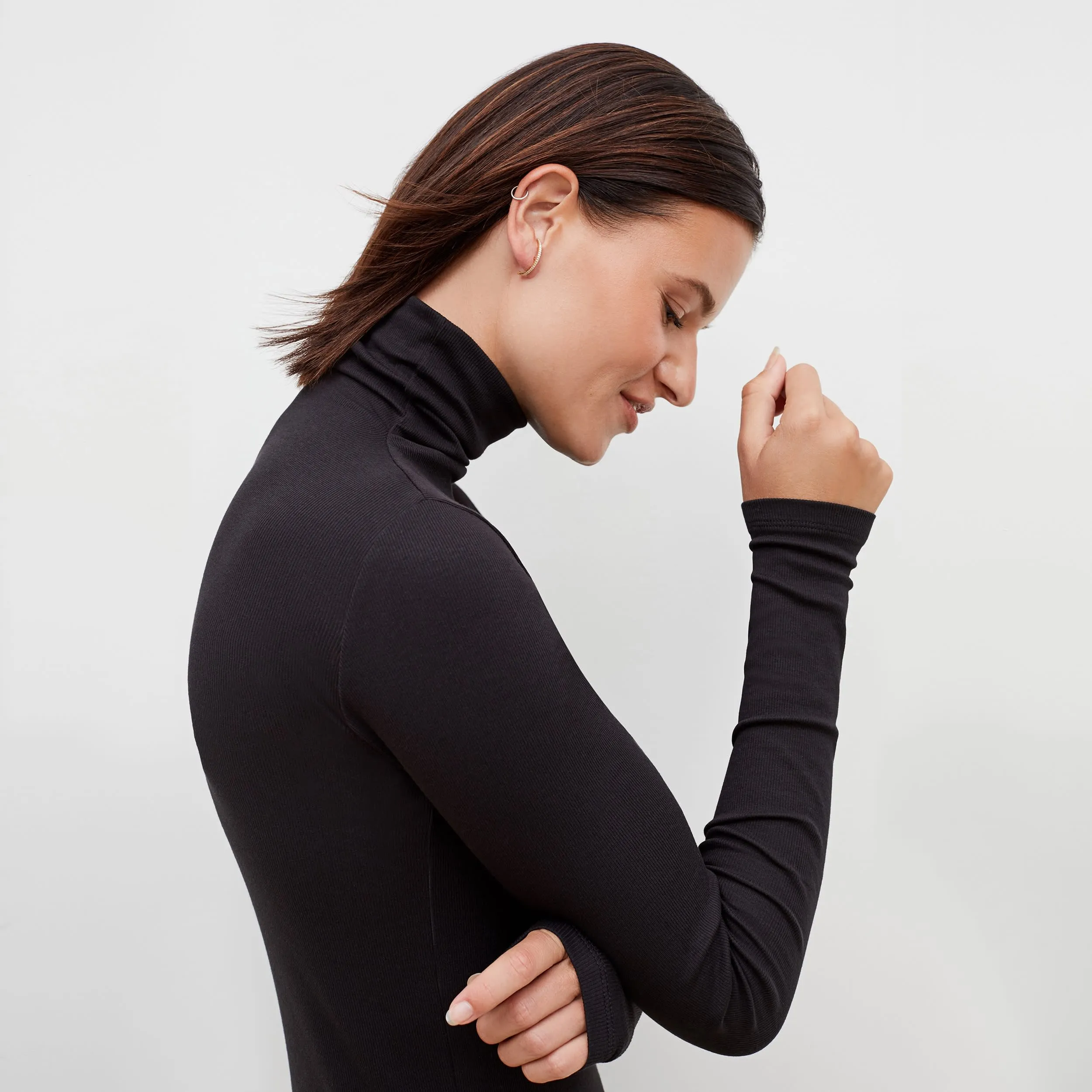 Axam Turtleneck - Ribbed Pima Cotton :: Black