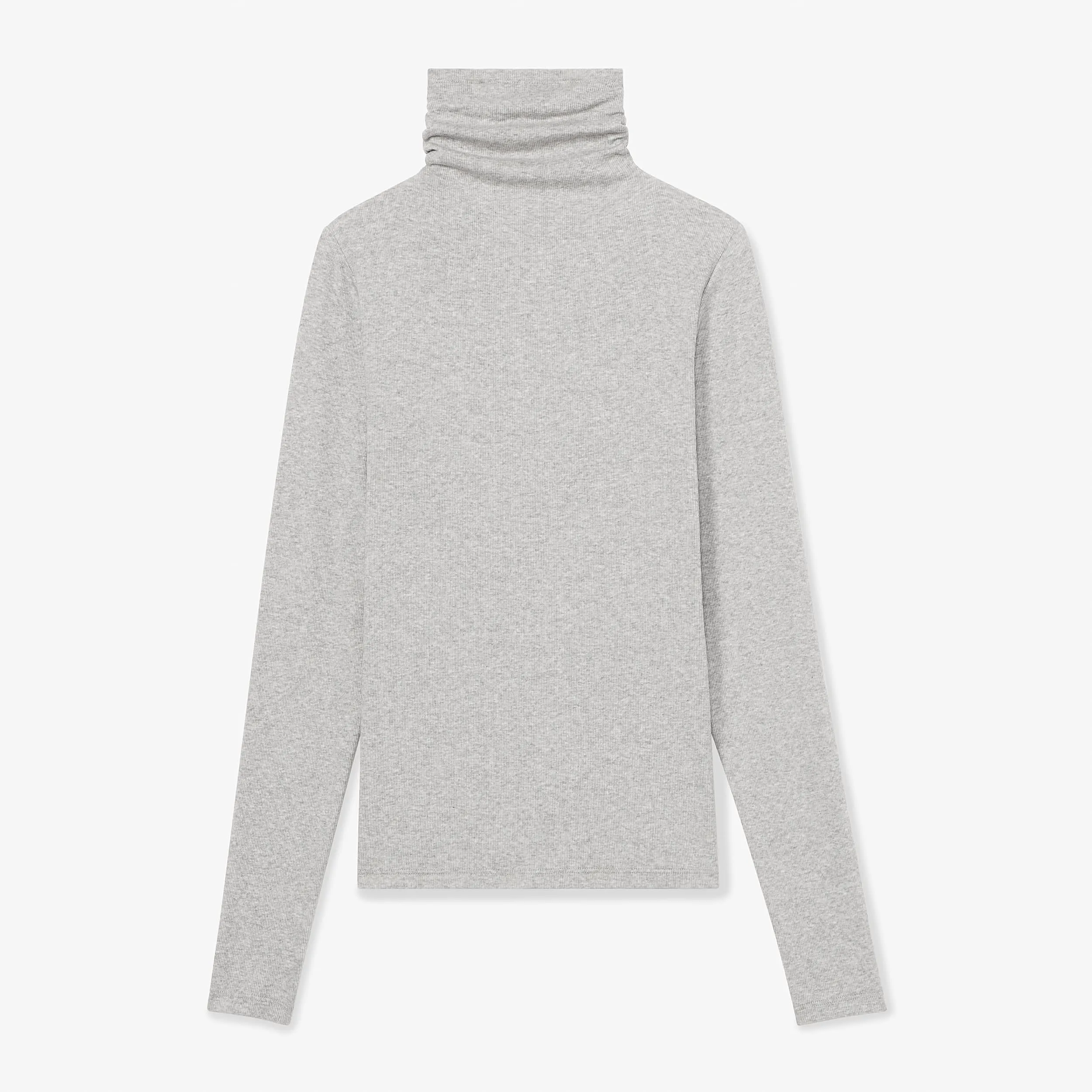 Axam Turtleneck - Ribbed Pima Cotton :: Gray Melange