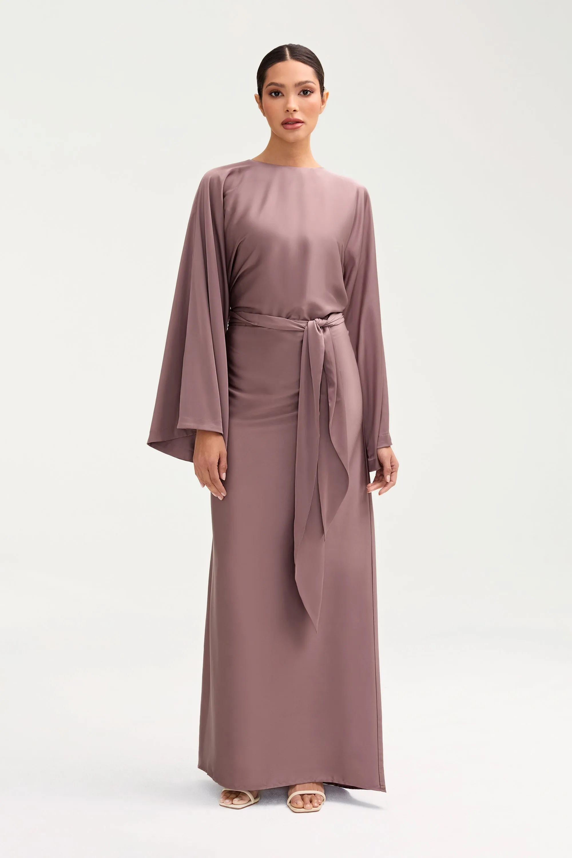 Batool Satin Maxi Dress - Deep Taupe