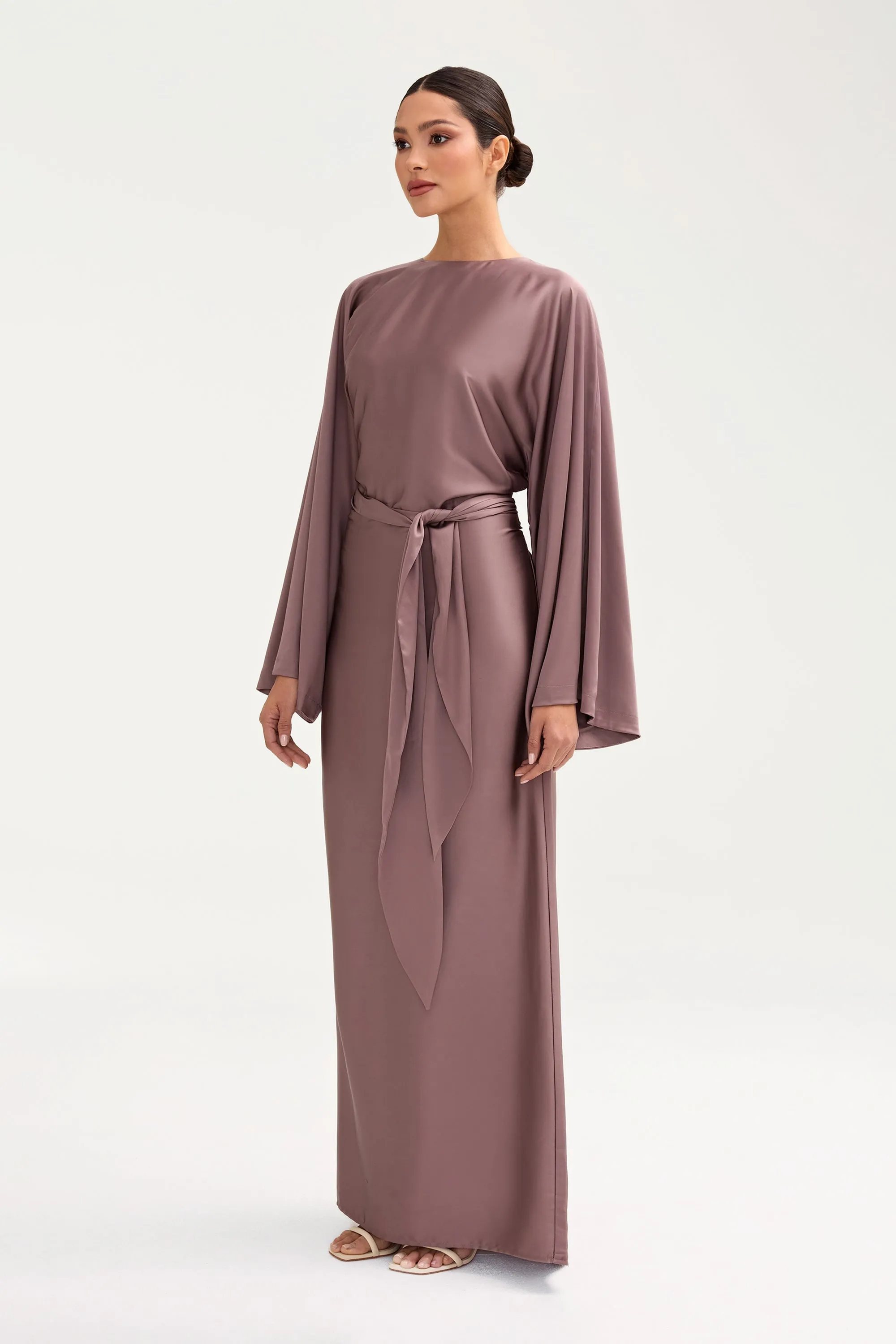 Batool Satin Maxi Dress - Deep Taupe