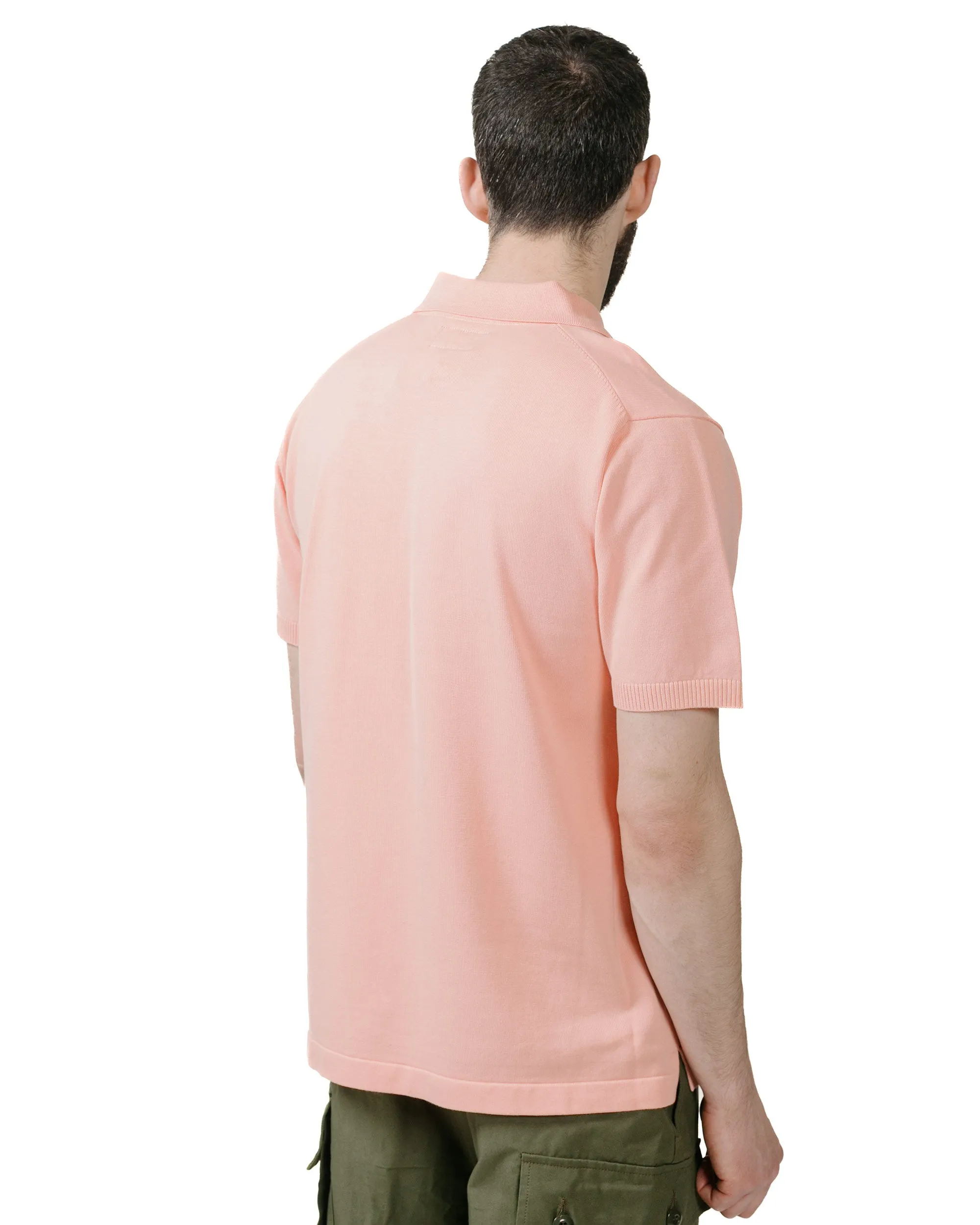 Beams Plus Knit Polo Solid 12G Pink