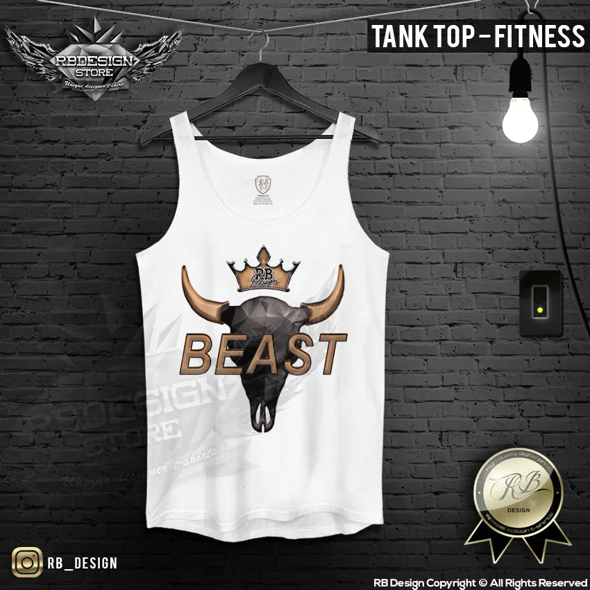 Beast Men's T-shirt Bison Skull MD730 GOLD