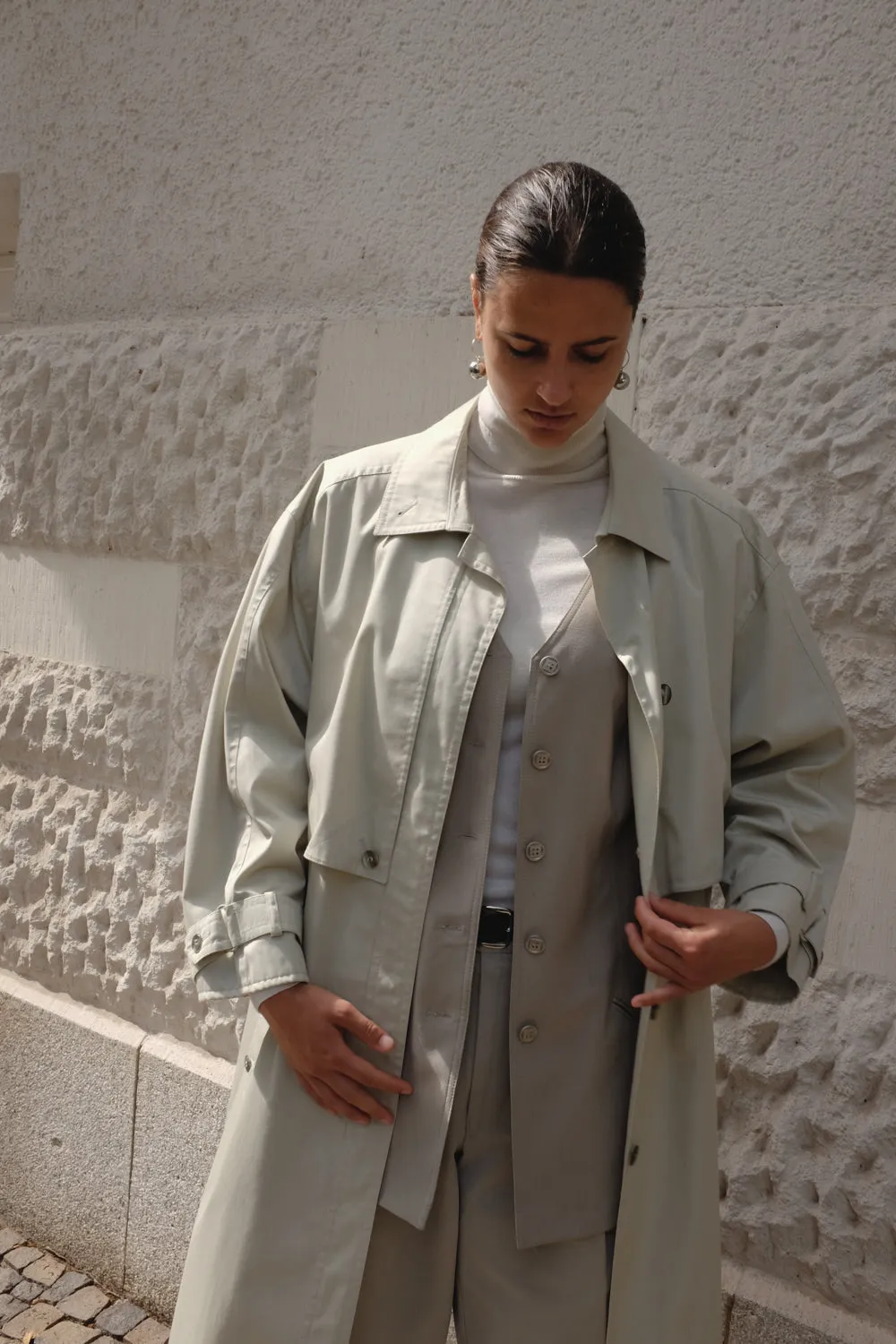 BEIGE VINTAGE SUMMER TRENCH COAT