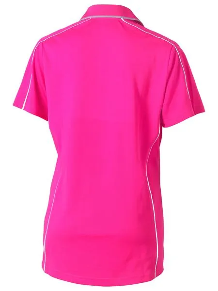 Bisley Women's Short Sleeve Cool Mesh Polo c/w Reflective Piping BKL1425