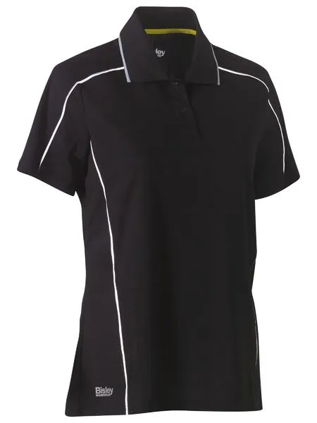 Bisley Women's Short Sleeve Cool Mesh Polo c/w Reflective Piping BKL1425