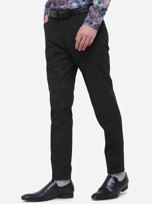 Black Checked Slim Fit Club Wear Trouser | JB Studio