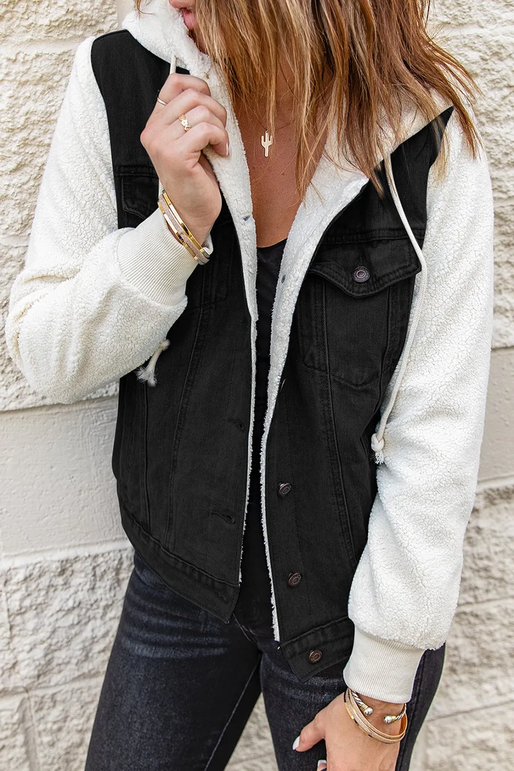 Black Sherpa Denim Jacket