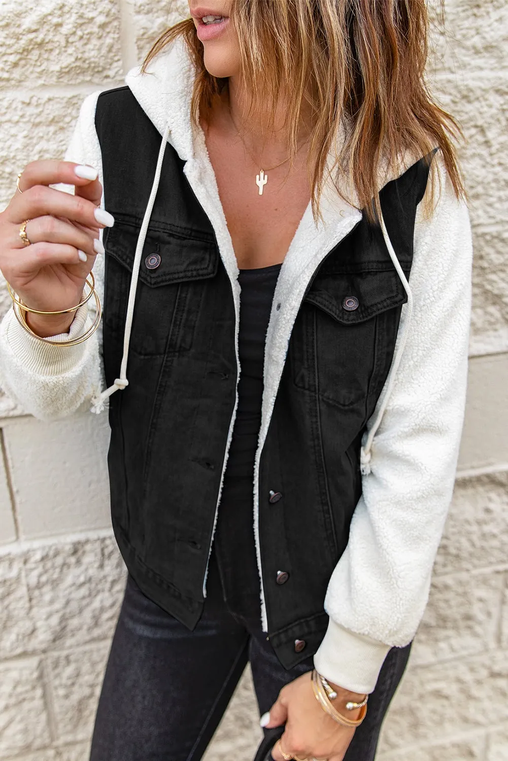 Black Sherpa Denim Jacket