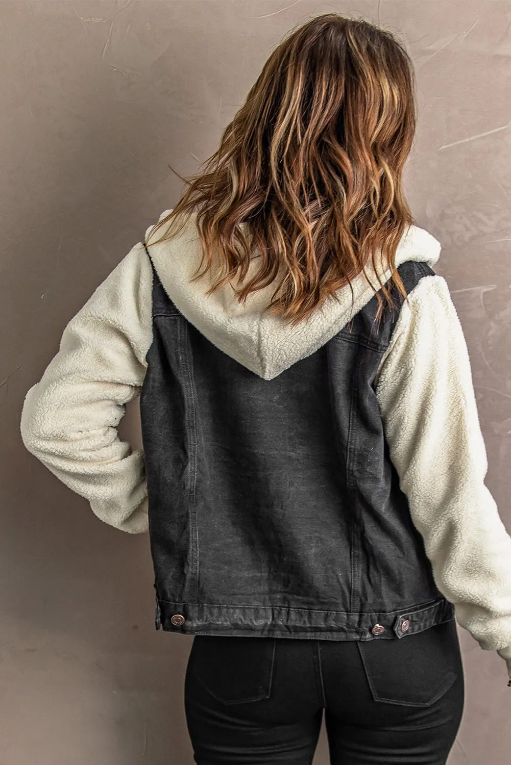 Black Sherpa Denim Jacket