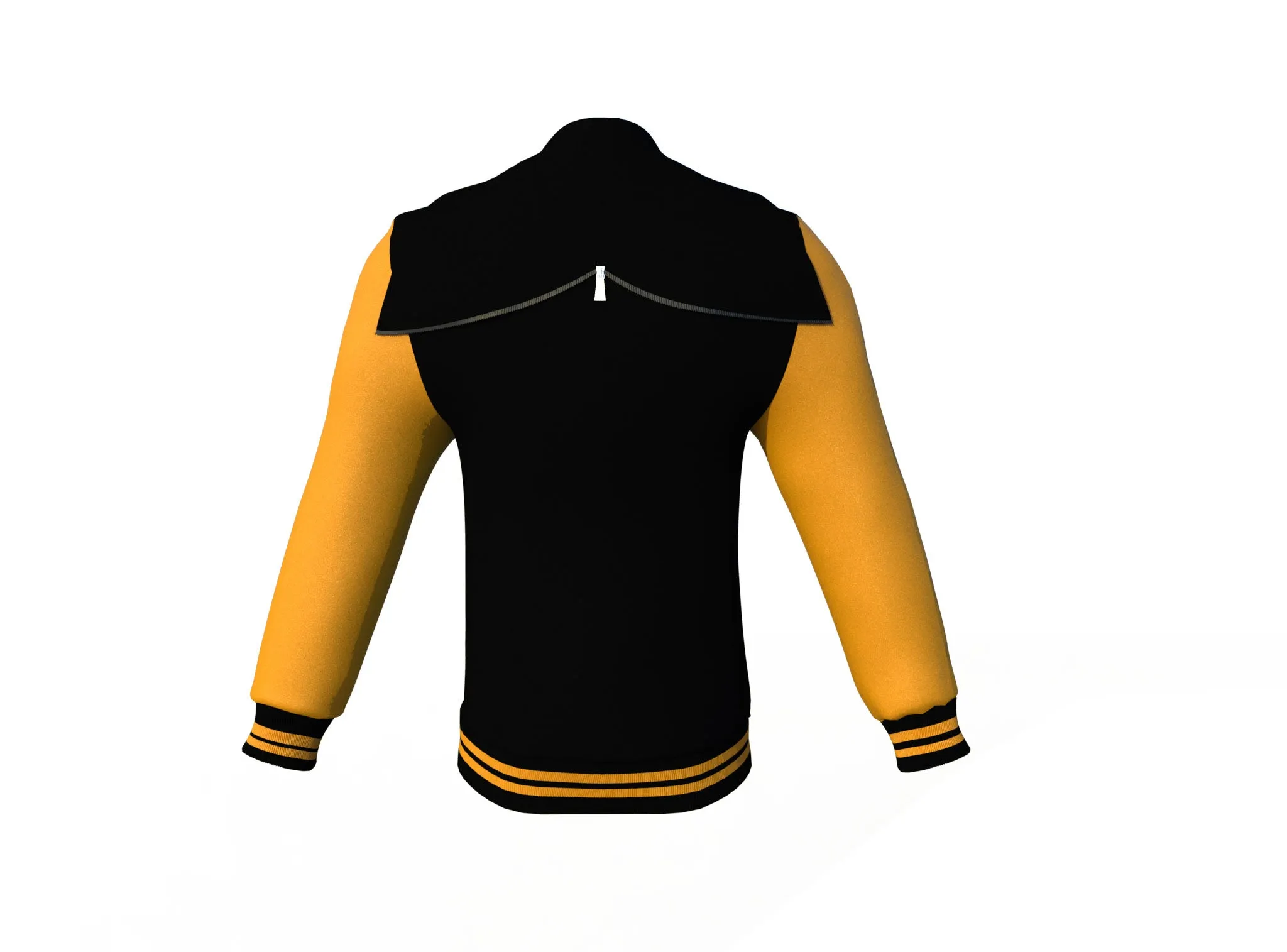 Black Varsity Letterman Jacket with Gold Sleeves