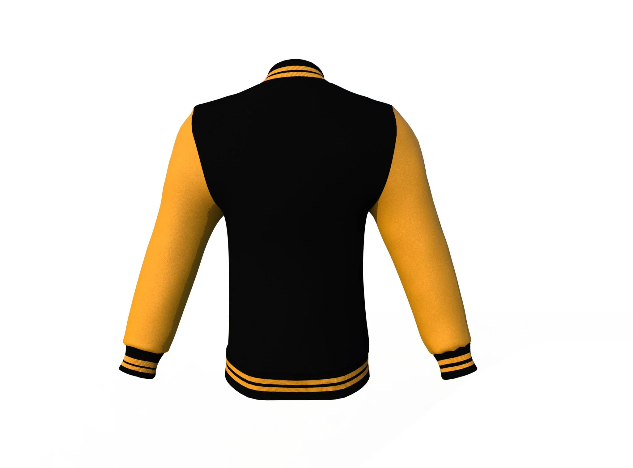 Black Varsity Letterman Jacket with Gold Sleeves