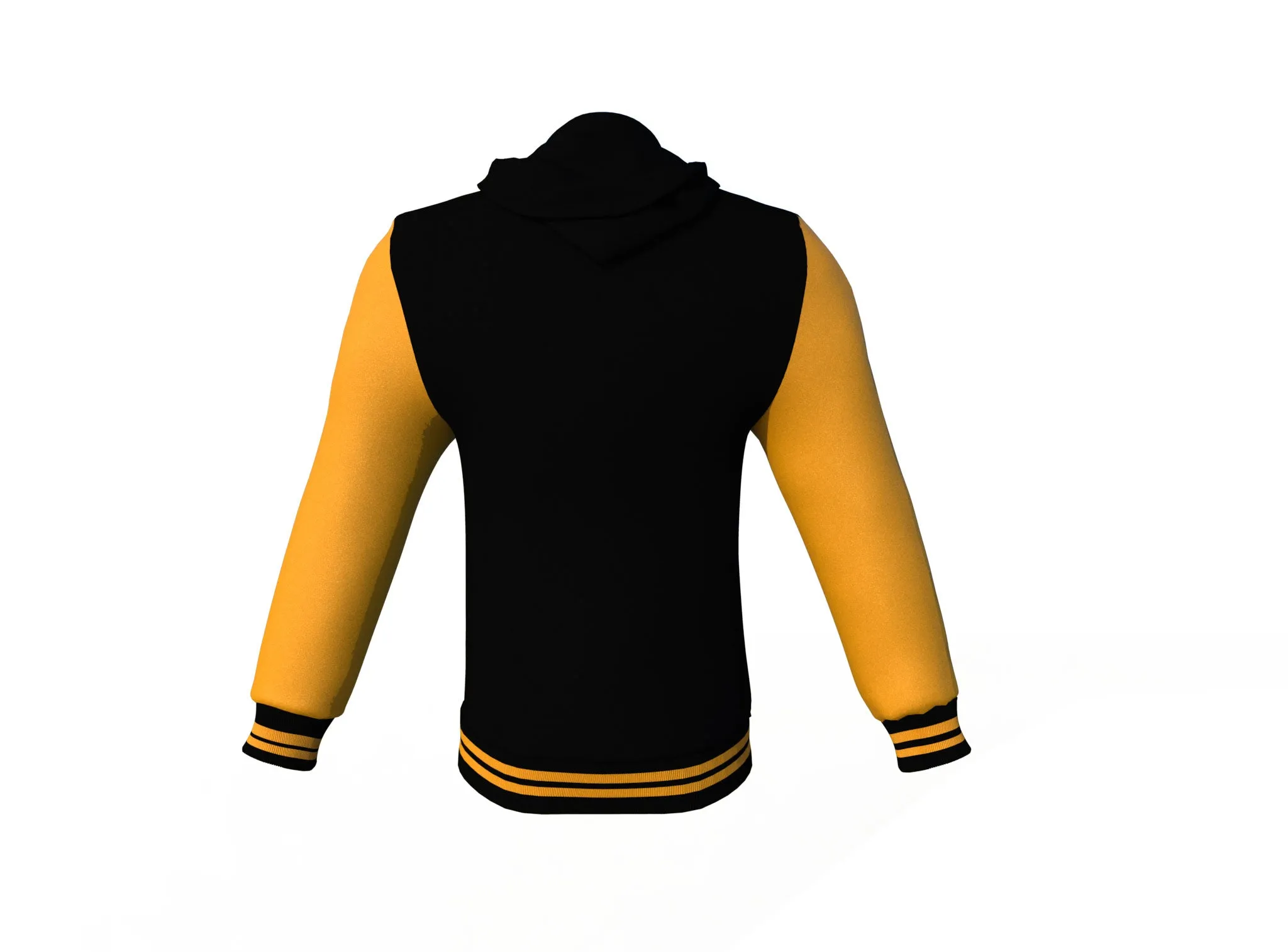 Black Varsity Letterman Jacket with Gold Sleeves