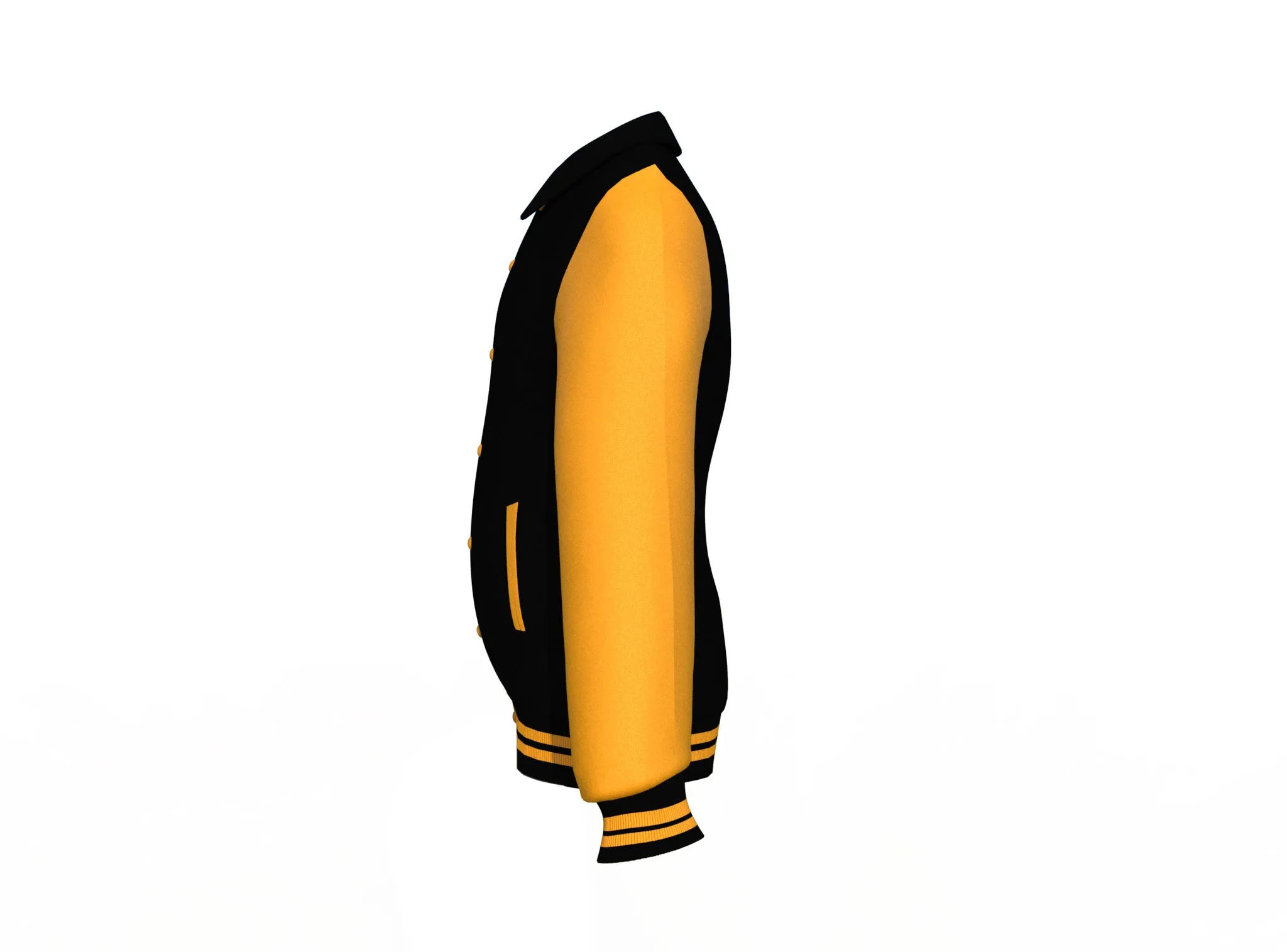 Black Varsity Letterman Jacket with Gold Sleeves