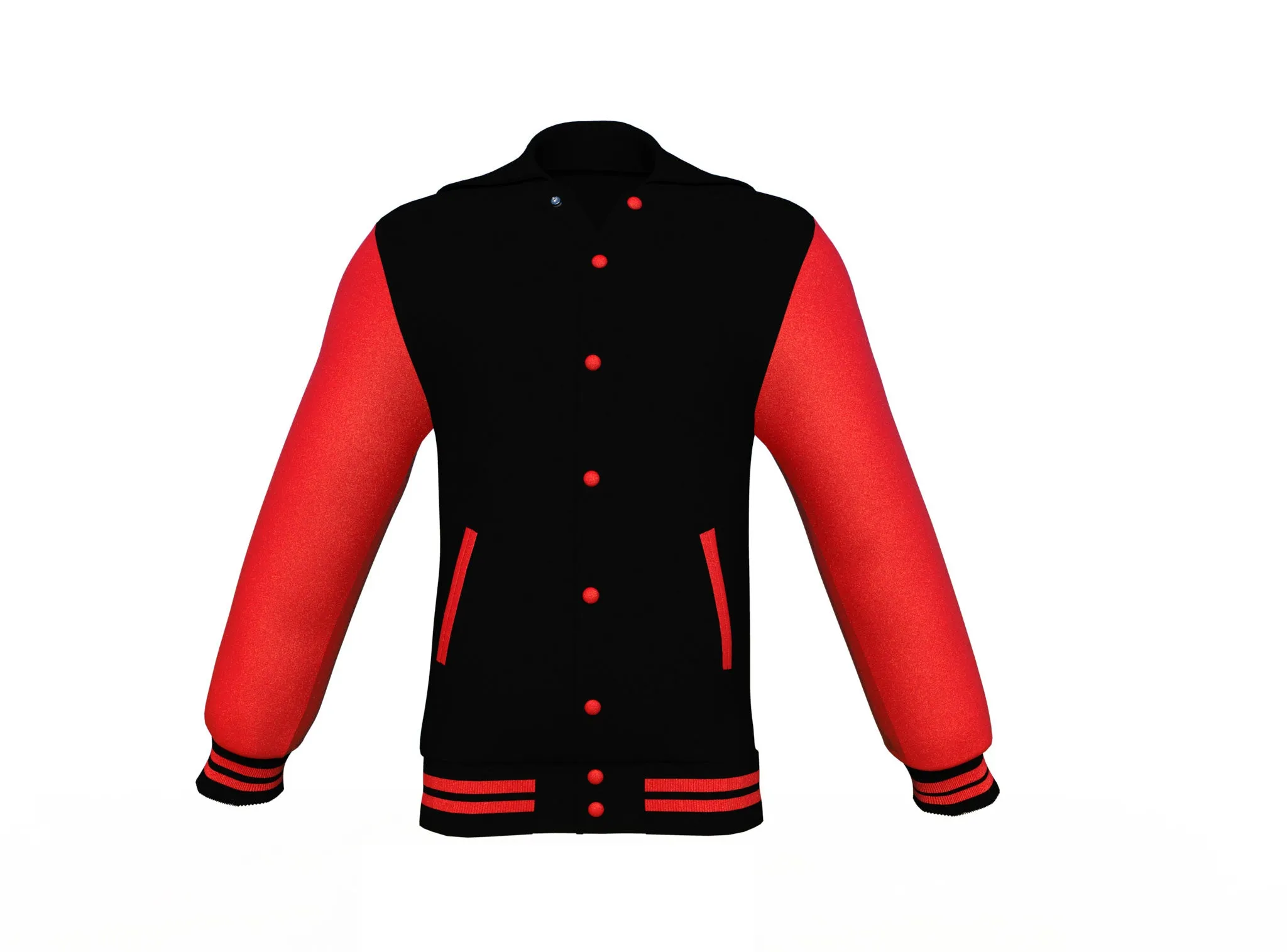 Black Varsity Letterman Jacket with Red Sleeves