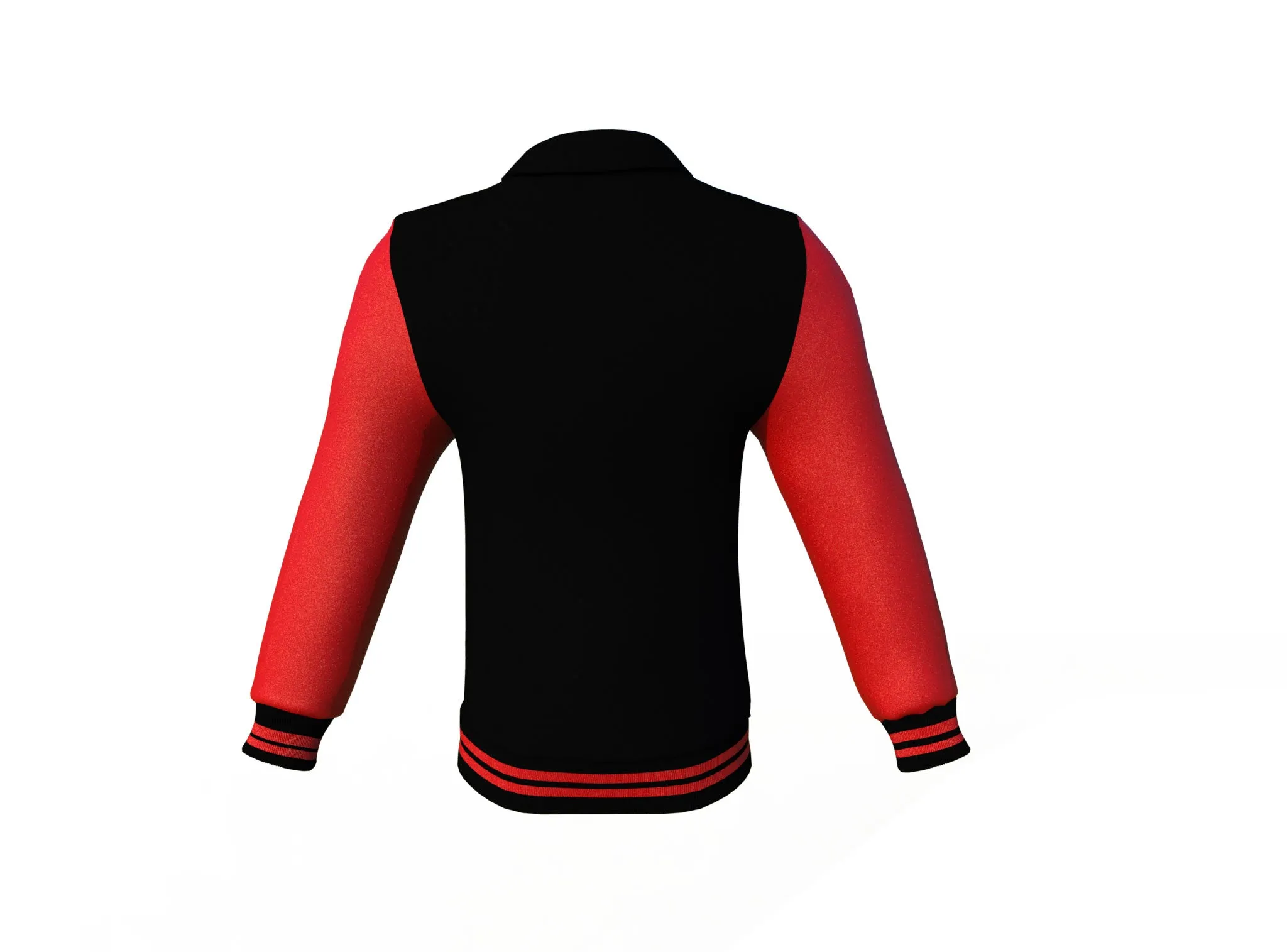 Black Varsity Letterman Jacket with Red Sleeves