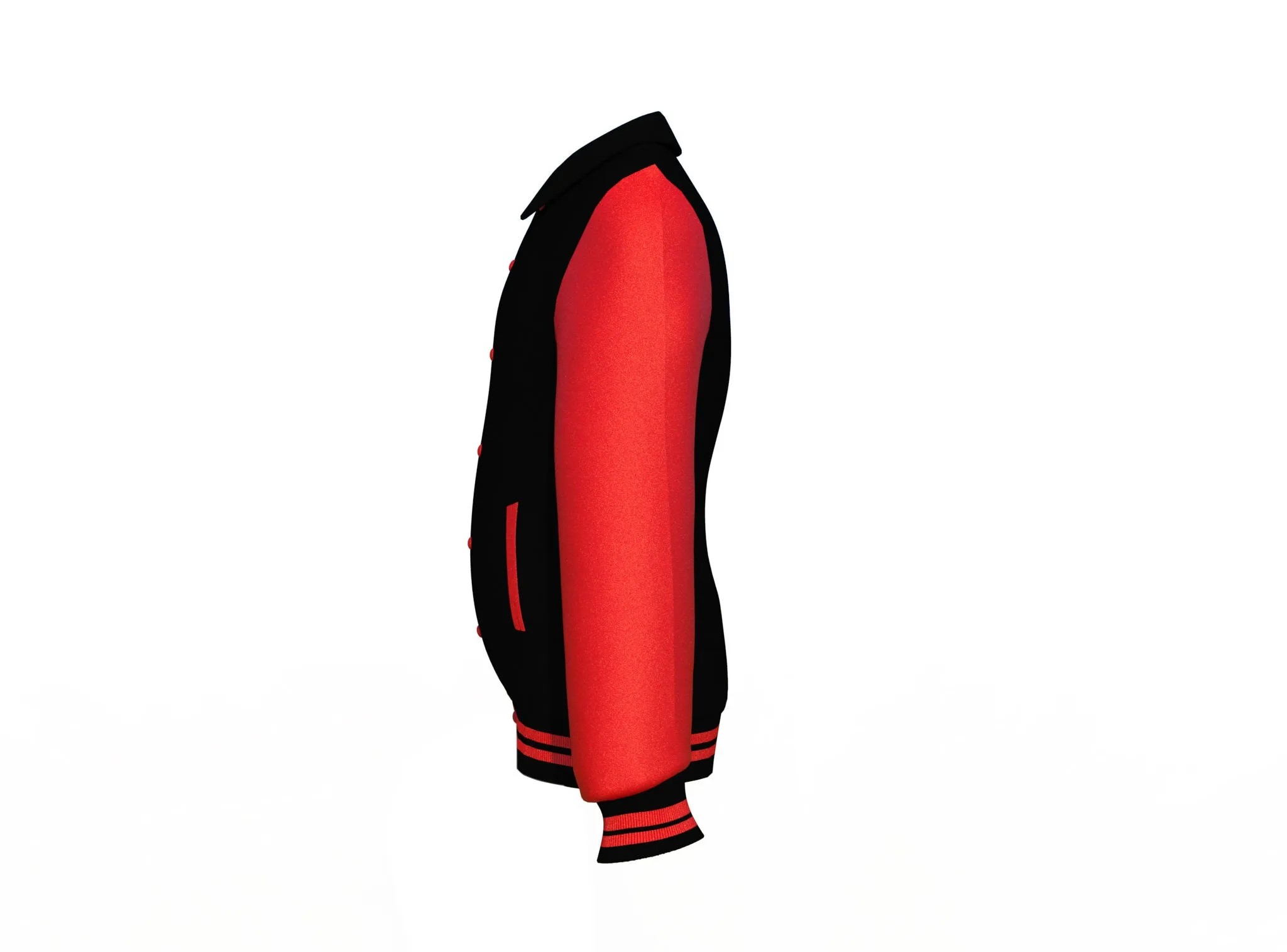 Black Varsity Letterman Jacket with Red Sleeves