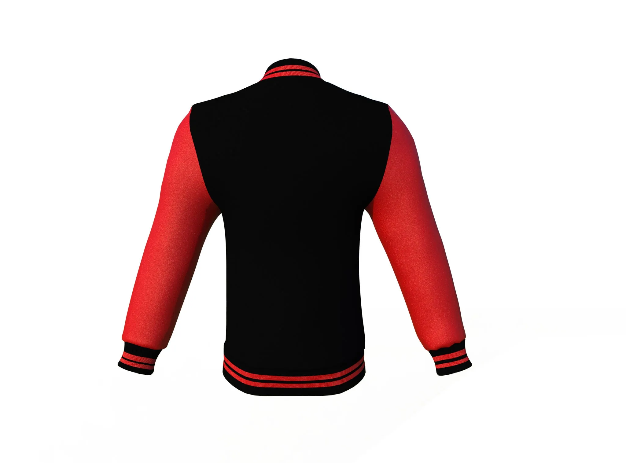 Black Varsity Letterman Jacket with Red Sleeves