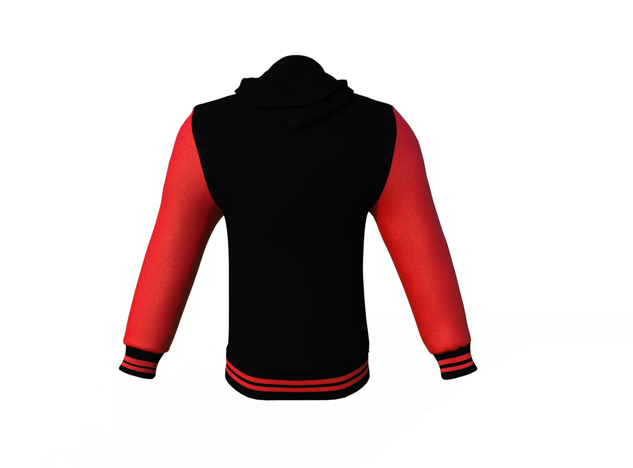 Black Varsity Letterman Jacket with Red Sleeves