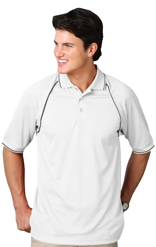 Blue Generation Men's Wicking Polo With Contrast Piping