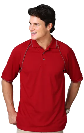 Blue Generation Men's Wicking Polo With Contrast Piping