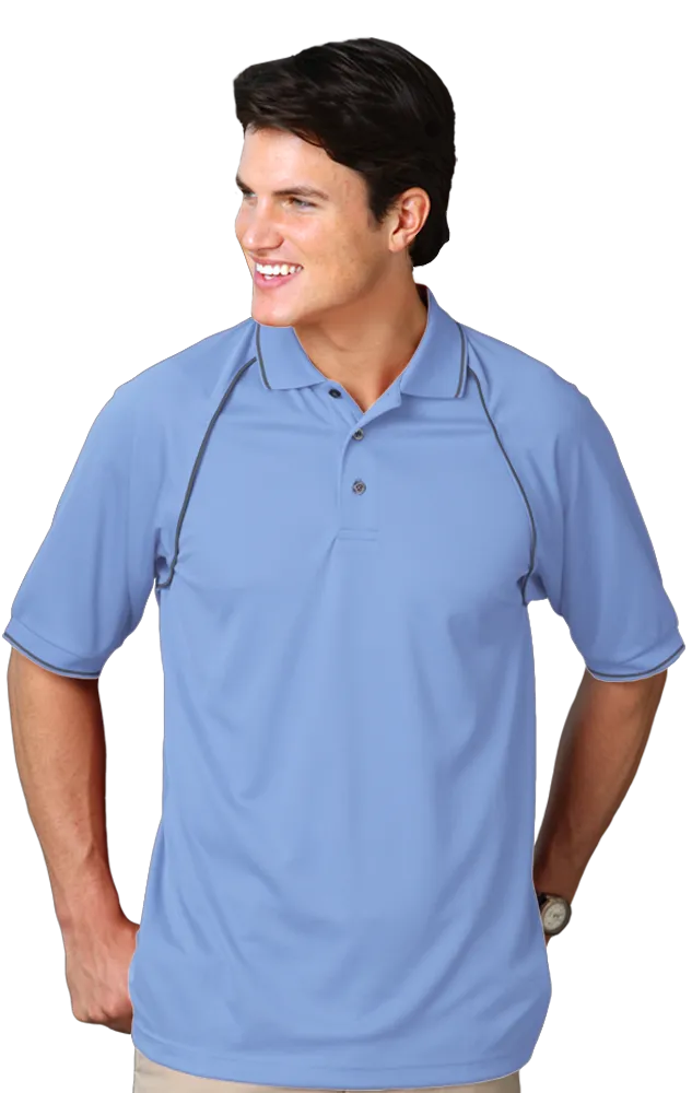 Blue Generation Men's Wicking Polo With Contrast Piping