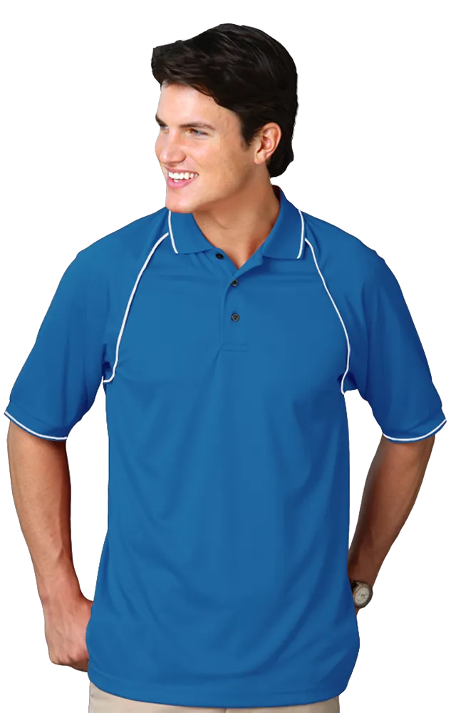 Blue Generation Men's Wicking Polo With Contrast Piping