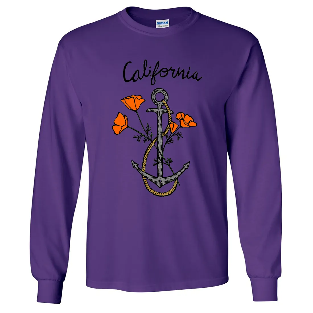 California Anchor Poppies Long Sleeve Shirt