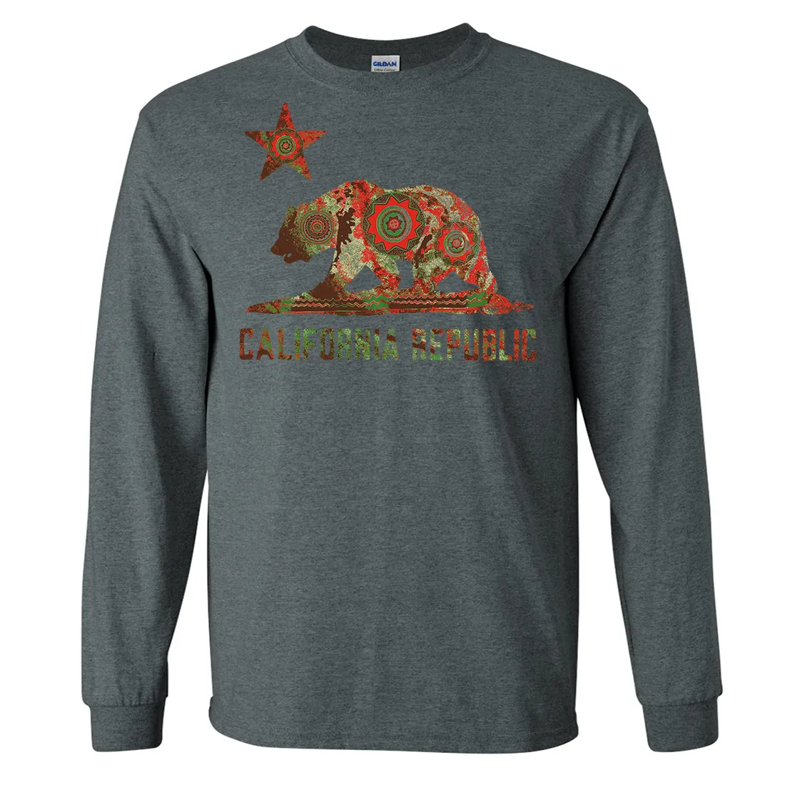 California Chumash Mandala Bear Long Sleeve Shirt