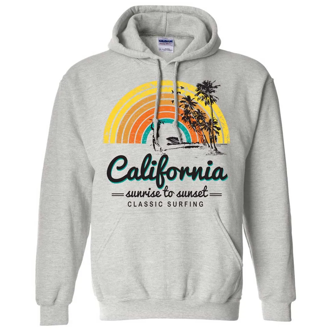 California Classic Sunrise Surfing Sweatshirt Hoodie