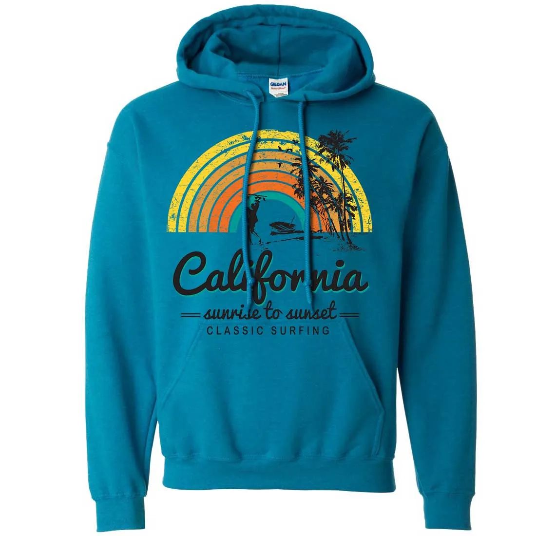 California Classic Sunrise Surfing Sweatshirt Hoodie