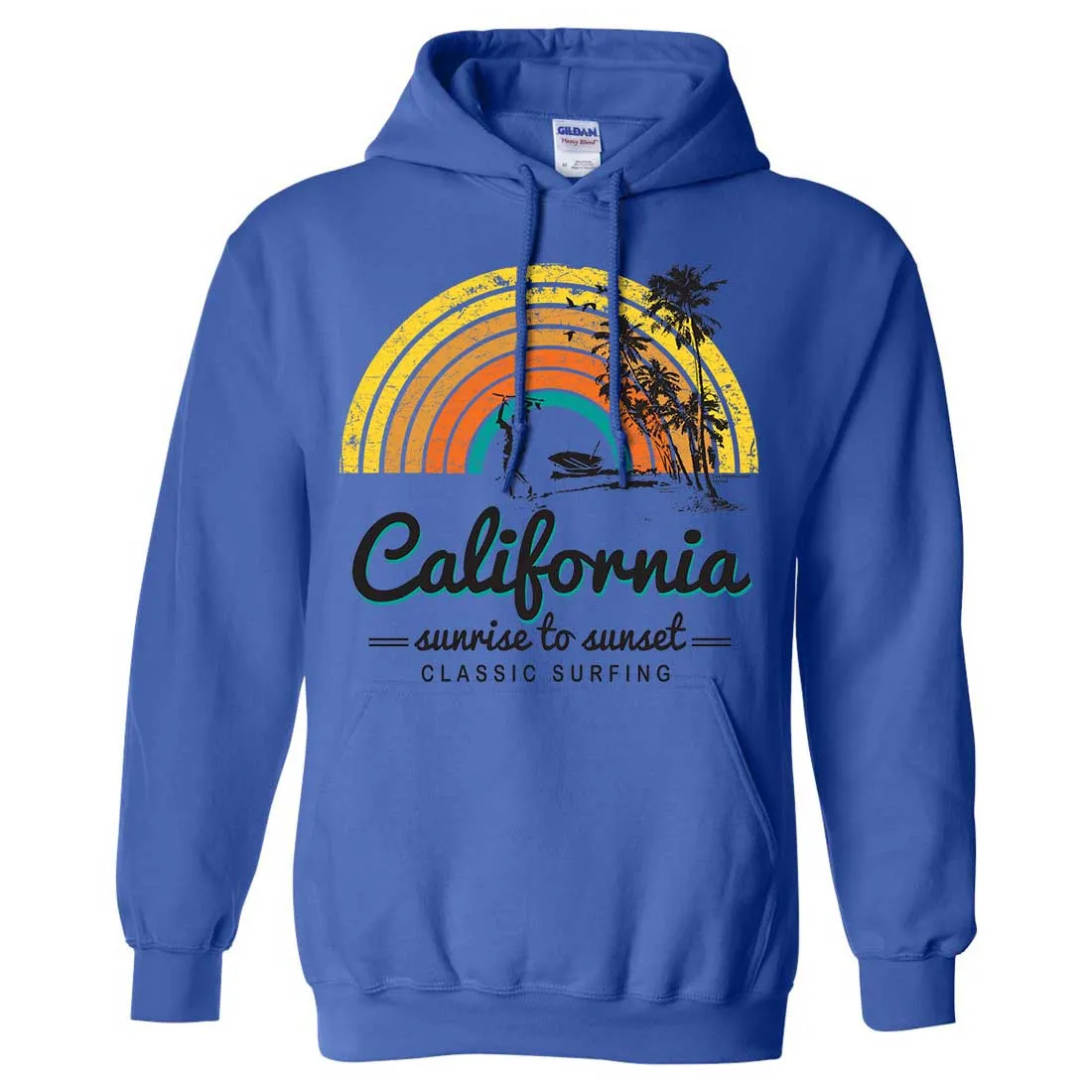 California Classic Sunrise Surfing Sweatshirt Hoodie