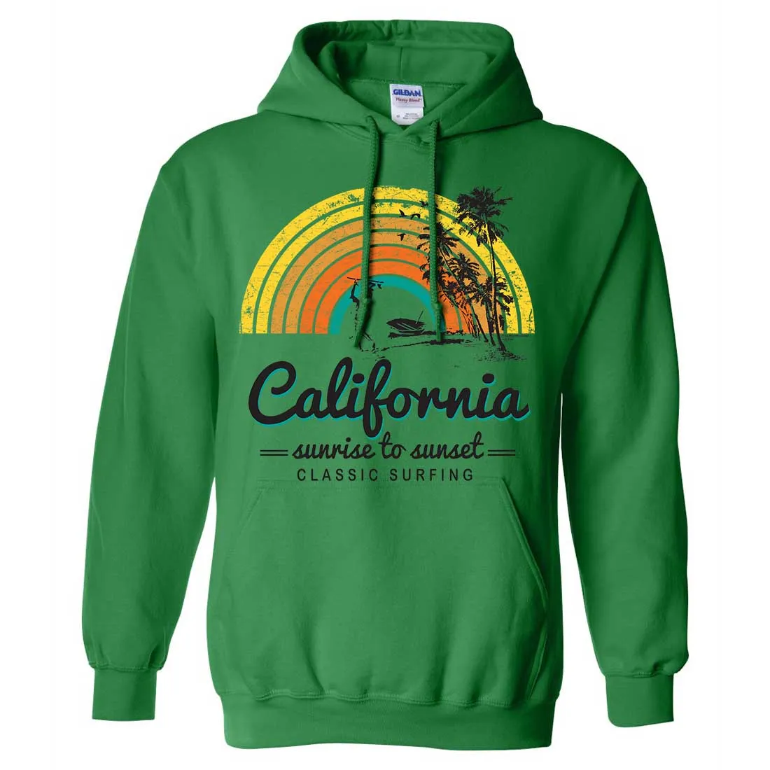 California Classic Sunrise Surfing Sweatshirt Hoodie