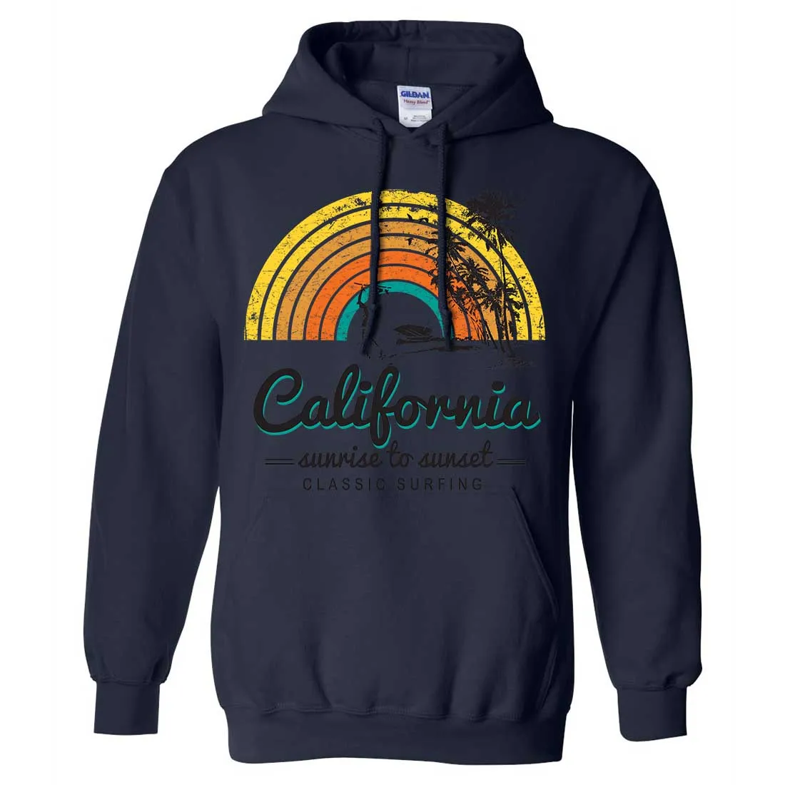 California Classic Sunrise Surfing Sweatshirt Hoodie