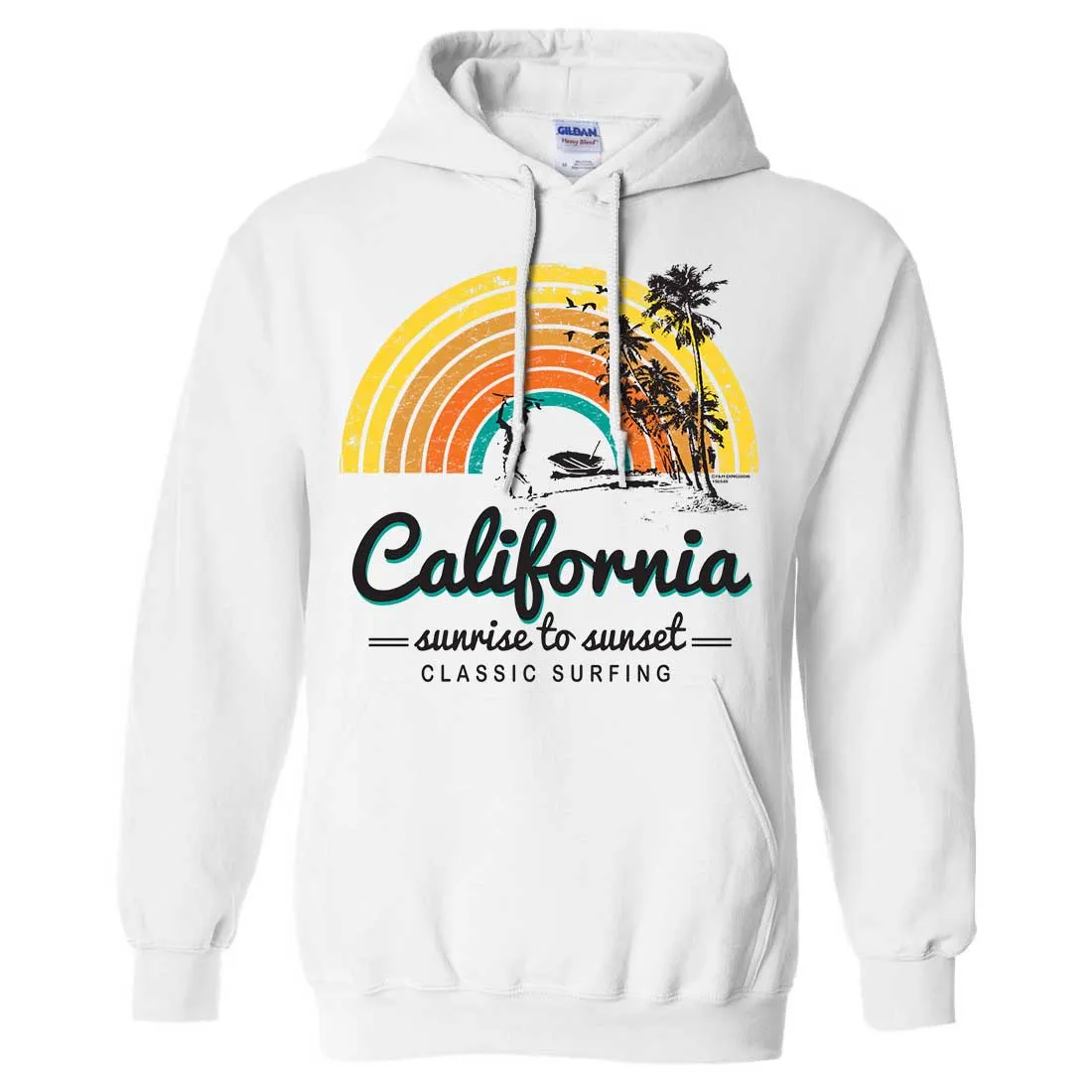 California Classic Sunrise Surfing Sweatshirt Hoodie