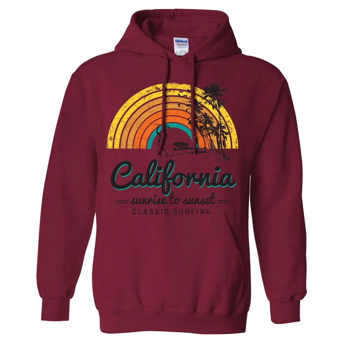 California Classic Sunrise Surfing Sweatshirt Hoodie