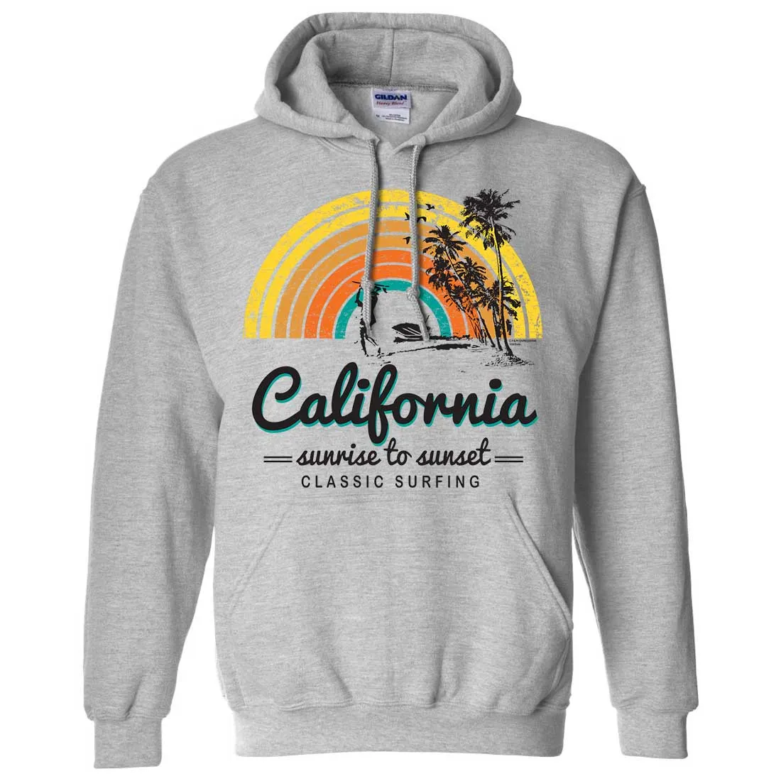 California Classic Sunrise Surfing Sweatshirt Hoodie