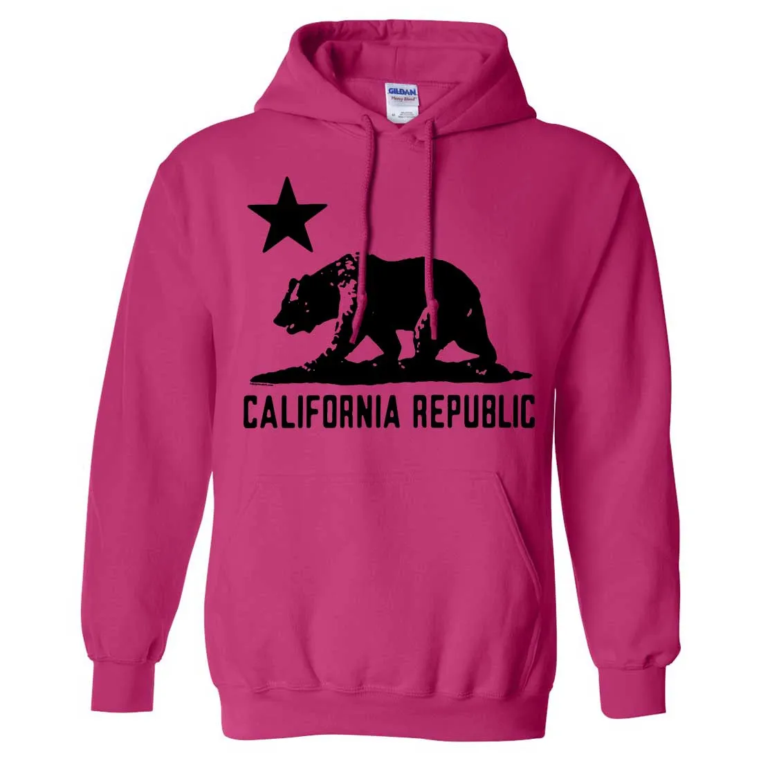 California Flag Oversize Black Silhouette Sweatshirt Hoodie